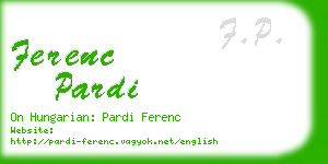 ferenc pardi business card